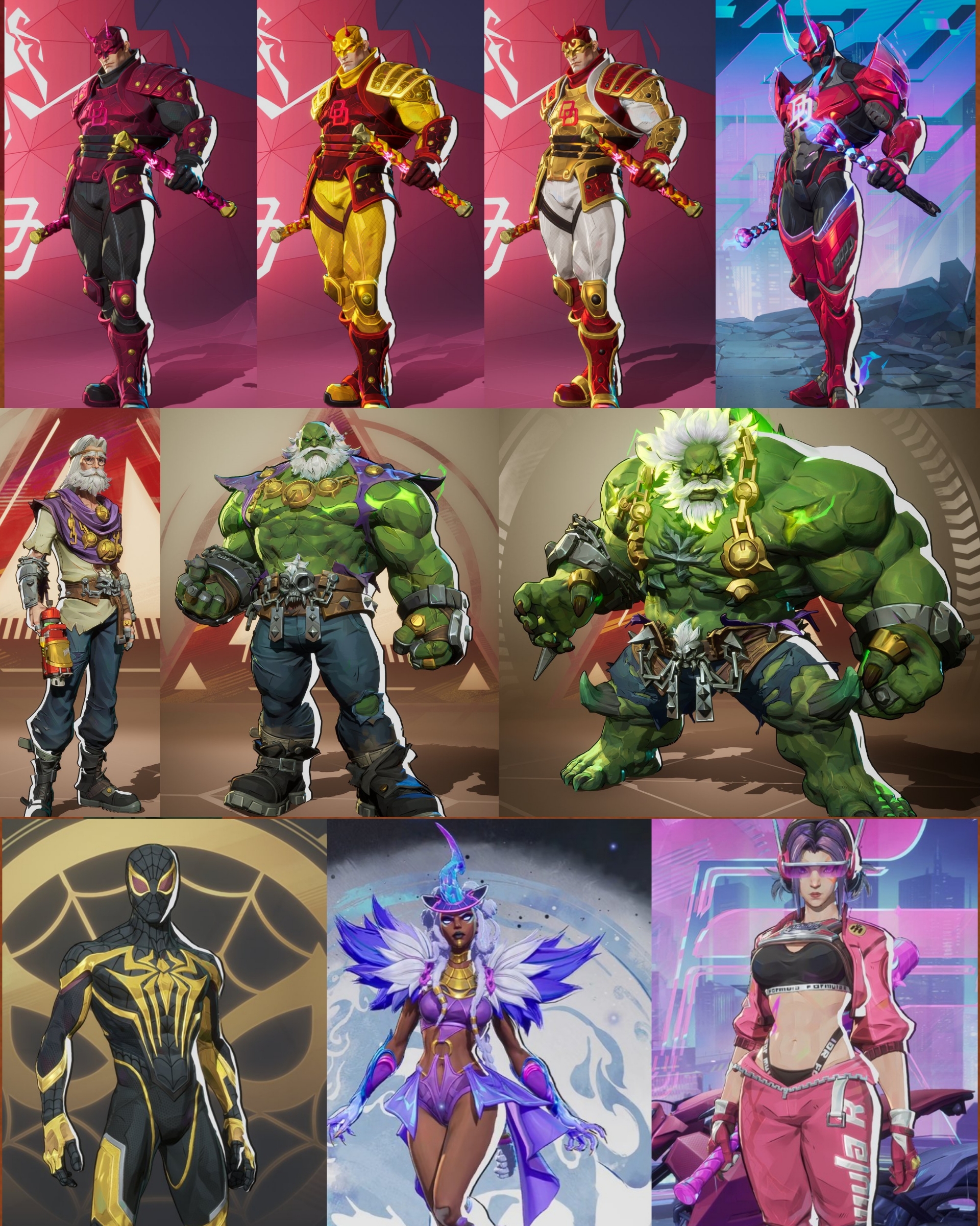 Marvel Rivals Daredevil, Spiderman, storm skin