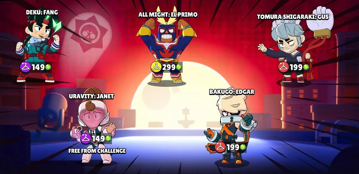 Brawl stars x My Hero Academia skins