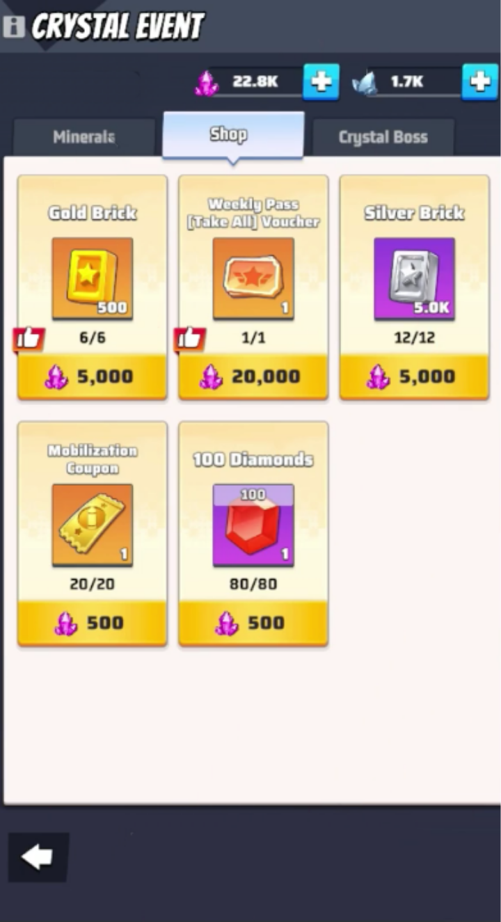 Crystal Factory Shop in Last War: Survival