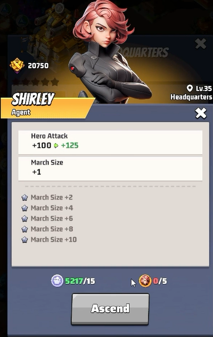Agent Shirley to Increase Your March Size in Last War: Survival
